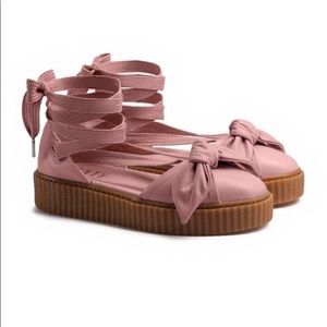 Fenty Puma Bandana Bow Leather Creeper Flats